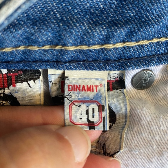 DINAMIT Rare Denim from Italy Light Wash Distressed Men’s Denim Jeans Size 40 - Picture 13 of 16